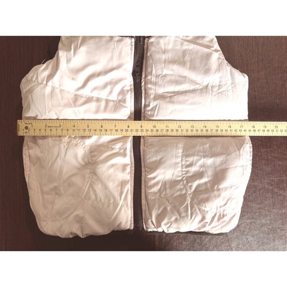 Girls Reversable Puffer Vest, Pink and Brown Size Medium - Picture 6 of 8